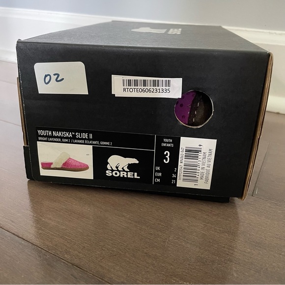 Sorel Youth Nakiska Slide II Slipper Bright Lavender NIB Size 3 MSRP $50 - Picture 8 of 8